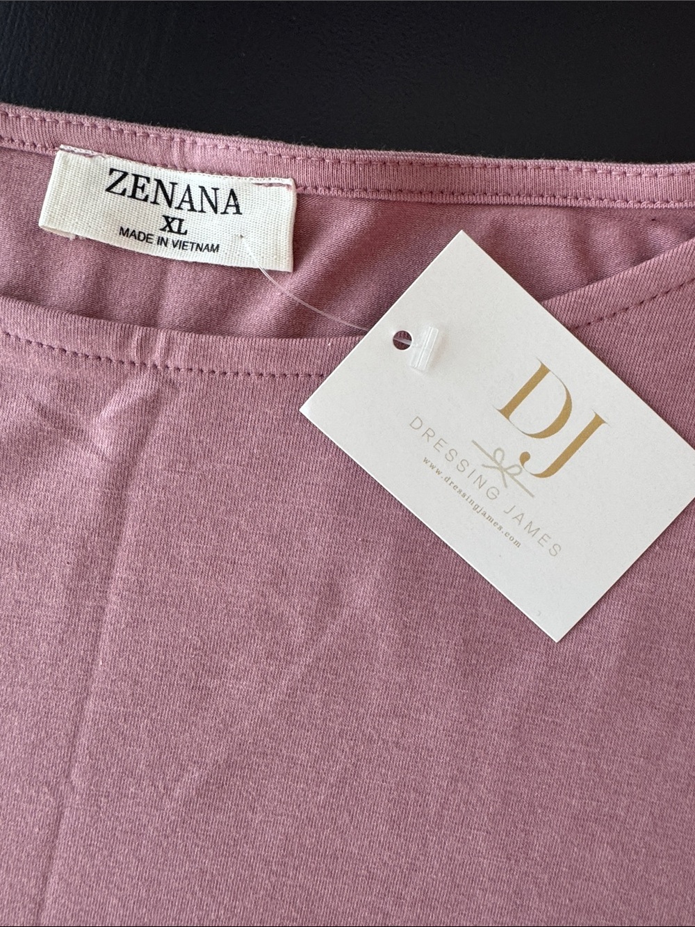 Zenana Outfitters XL short sleeve round neck dress in rose pink new with tags!